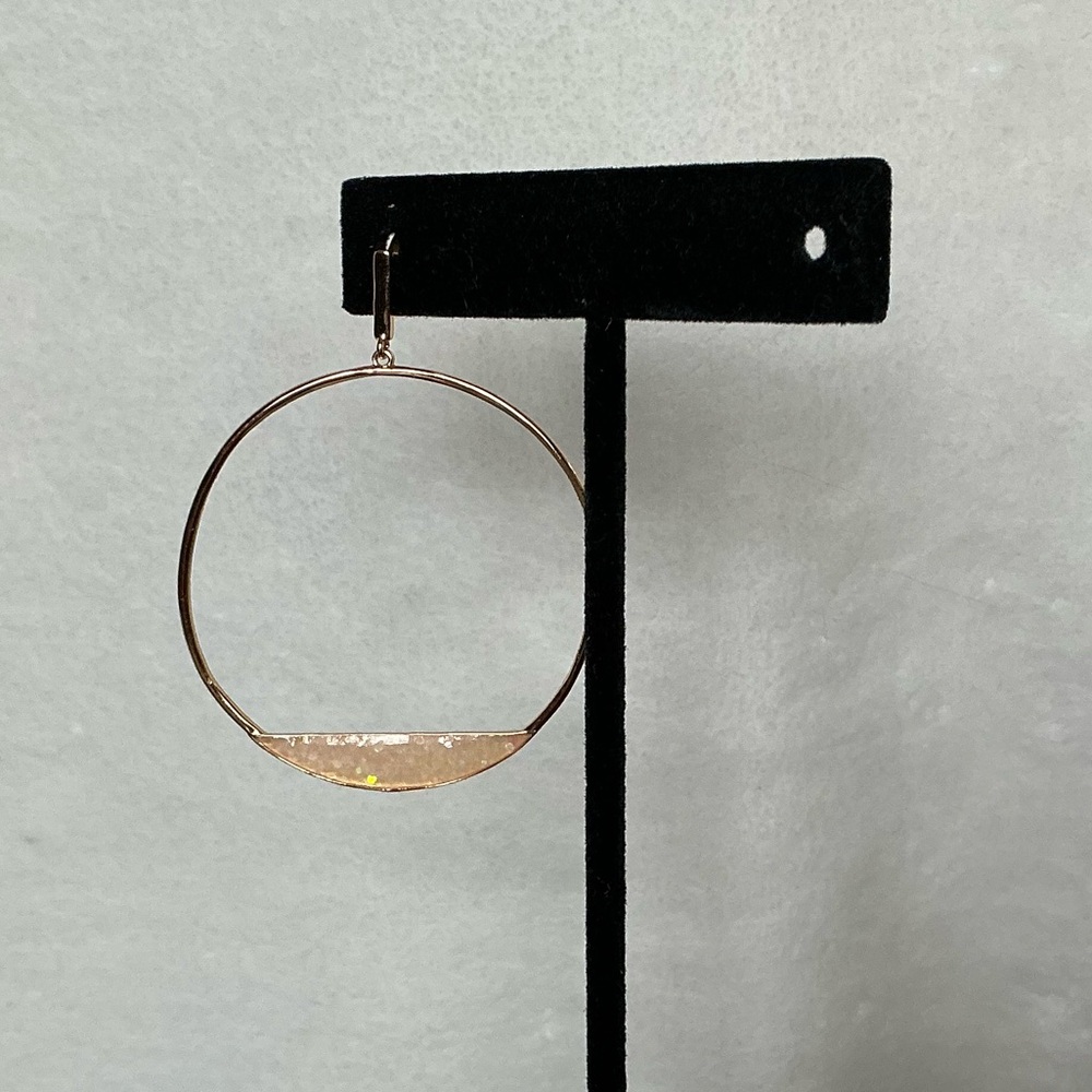 Sterling Forever Large Eclipse Hoop Earring - image 3